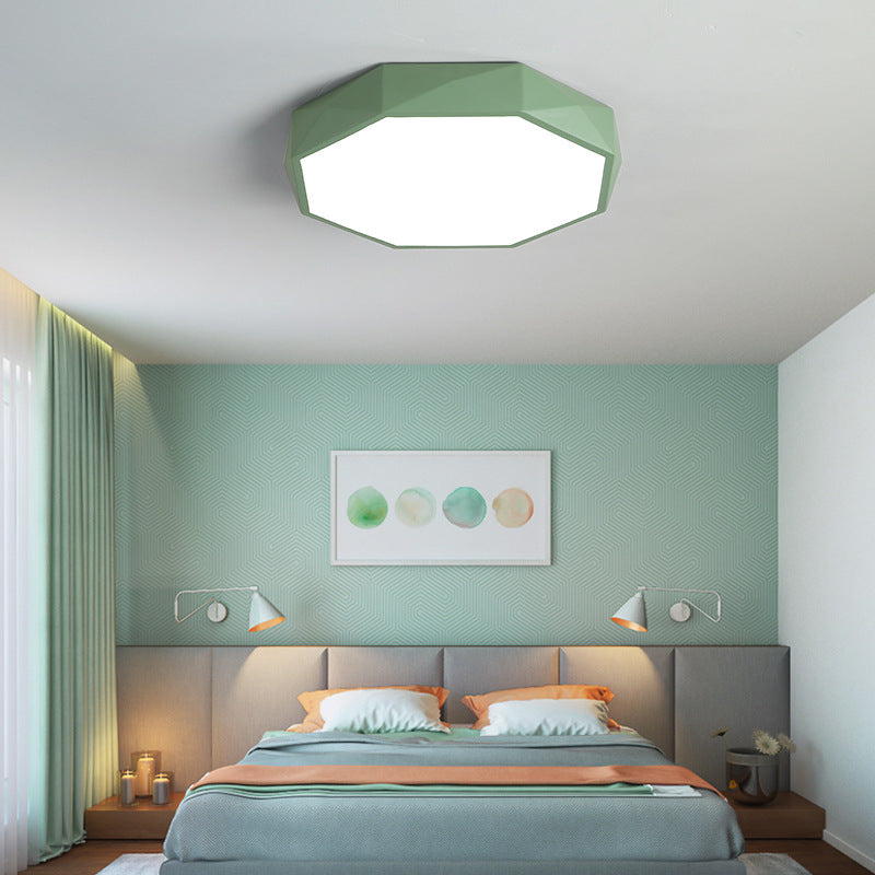 Nordic Macaron Diamond Iron Acrylic LED Flush Light