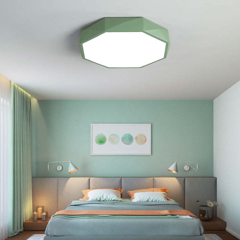 Nordic Macaron Diamond Iron Acrylic LED Flush Light