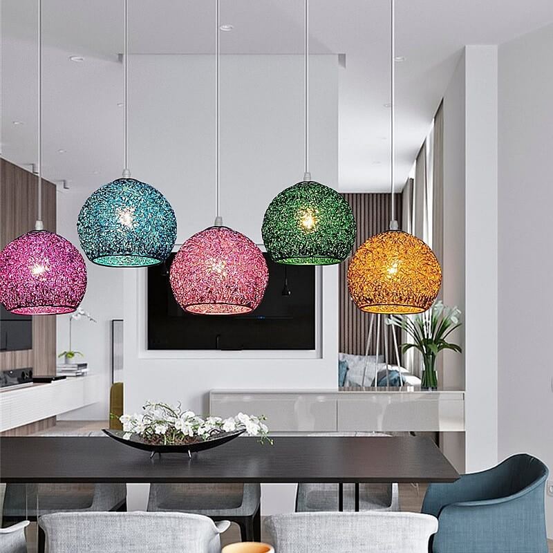 Modern Aluminum Wire Dome Pendant Light