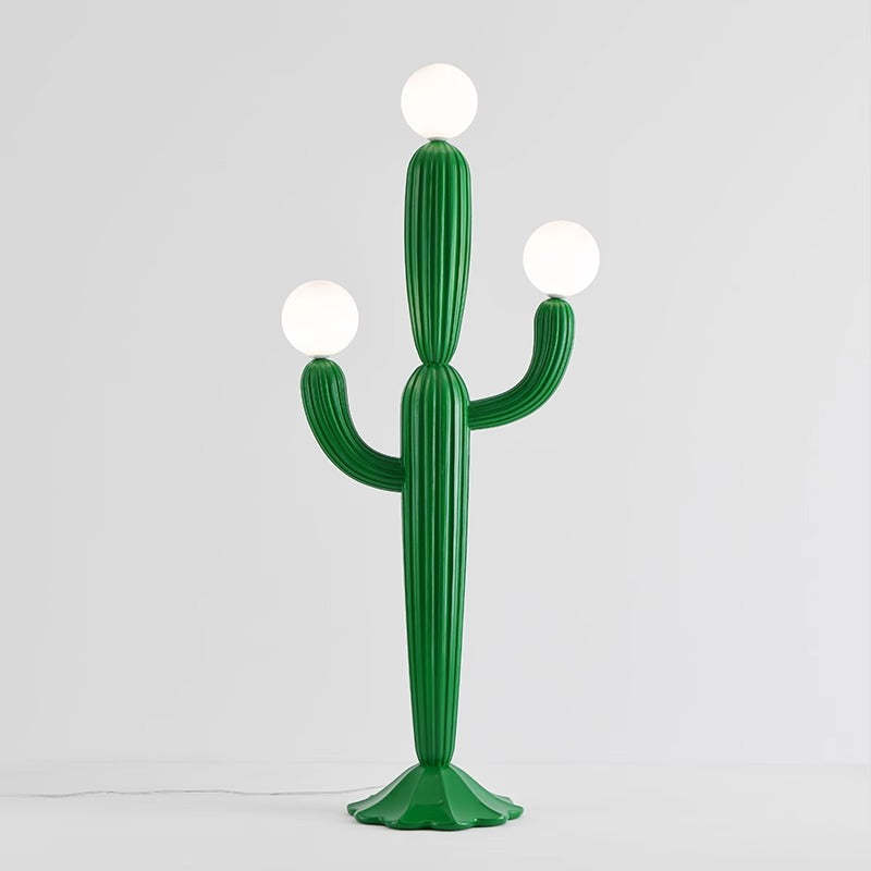Contemporary Cactus Resin Glass 3-Light Floor Lamp