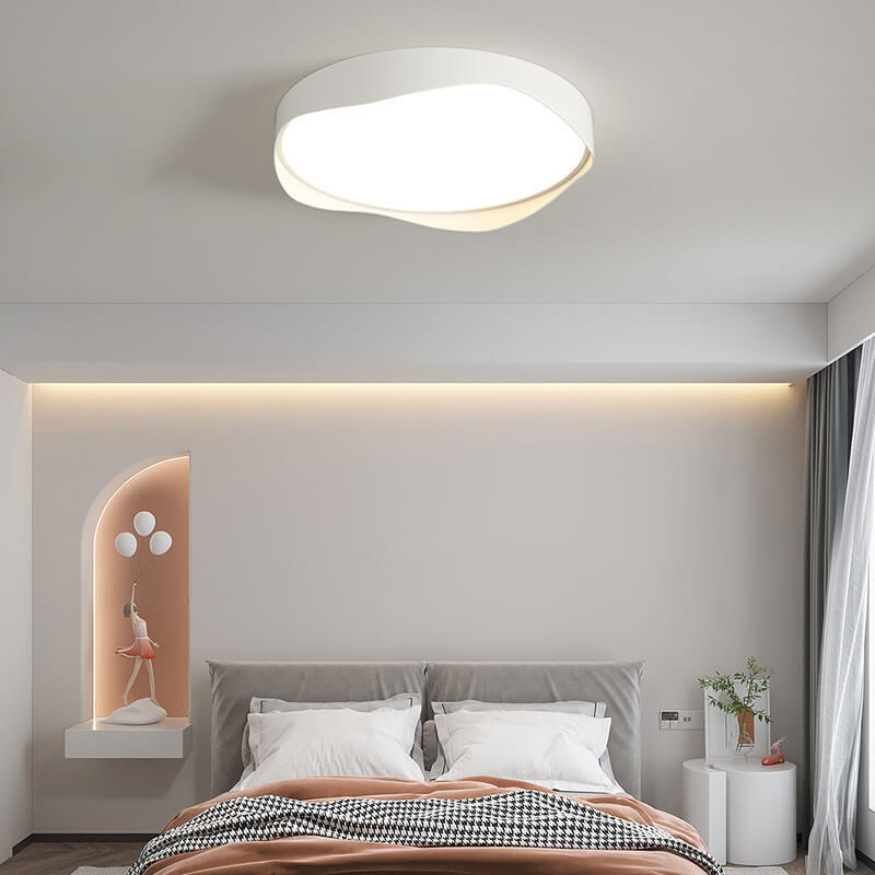 Nordic Minimalist Round Curve LED Flush Mount Light