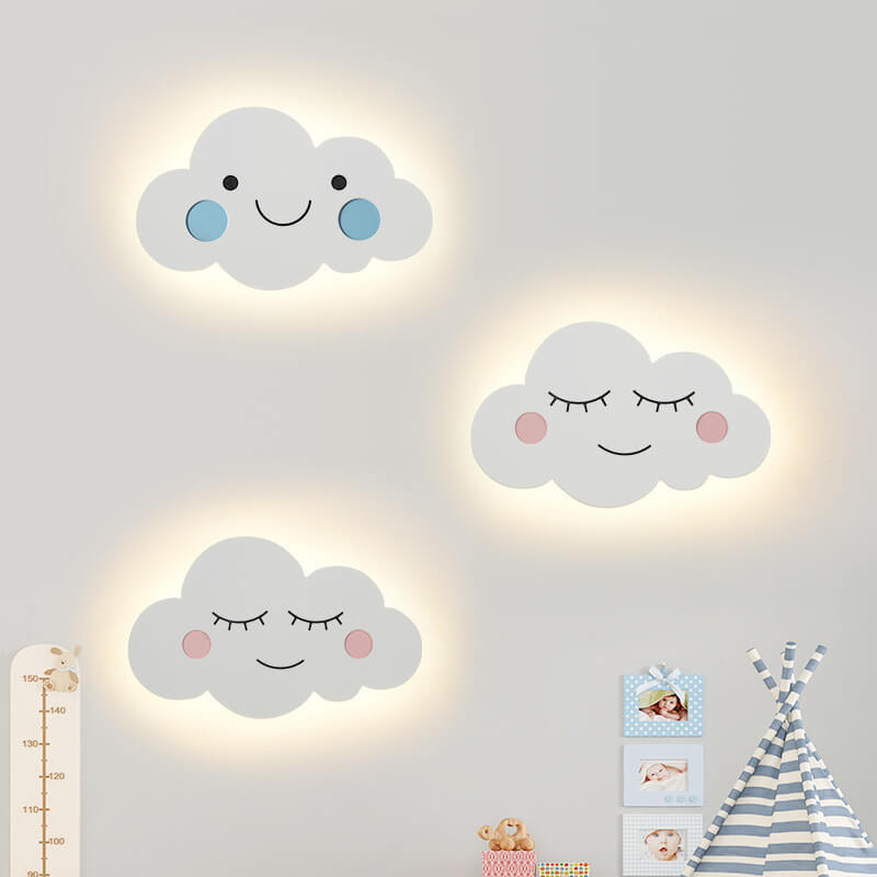 Nordic Cloud Iron Emoji Kids LED Sconce