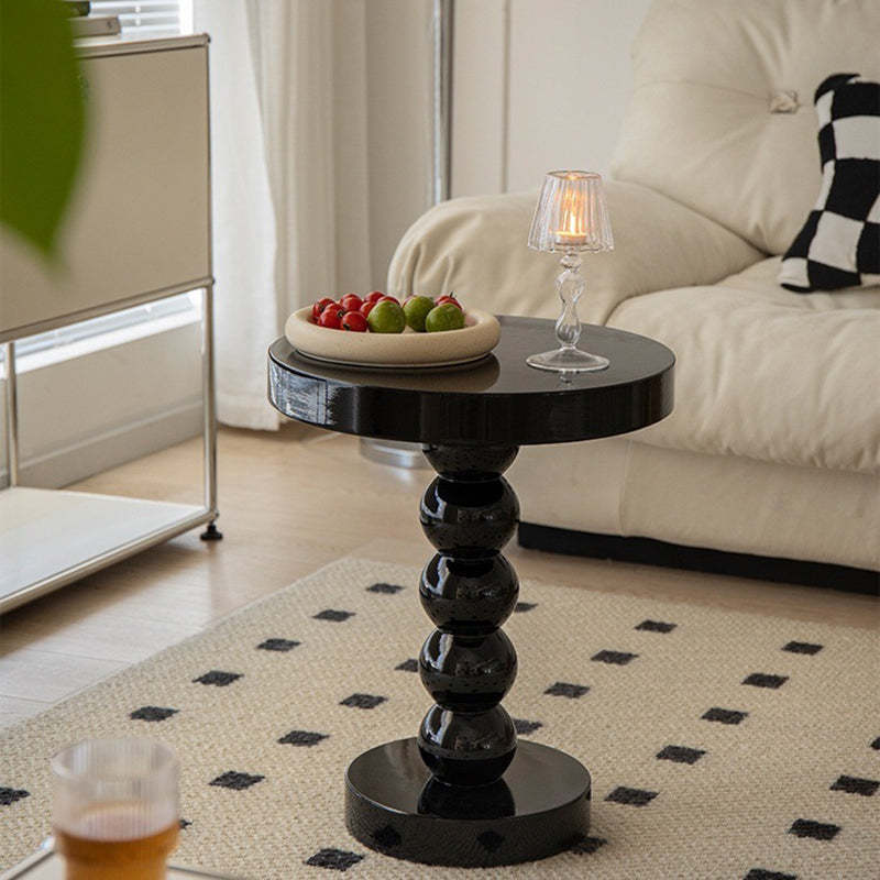 Vintage Round Beaded Wooden Coffee Table