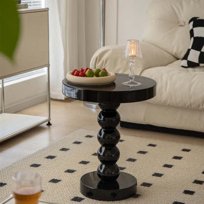 Vintage Round Beaded Wooden Coffee Table