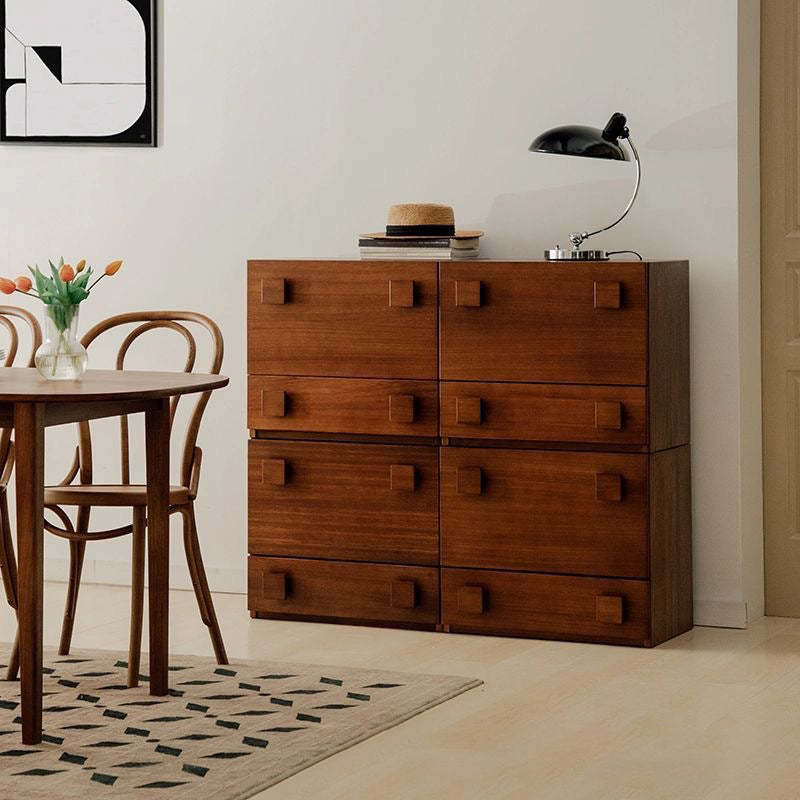 Vintage Wood 2-Storage Nightstand — Brown