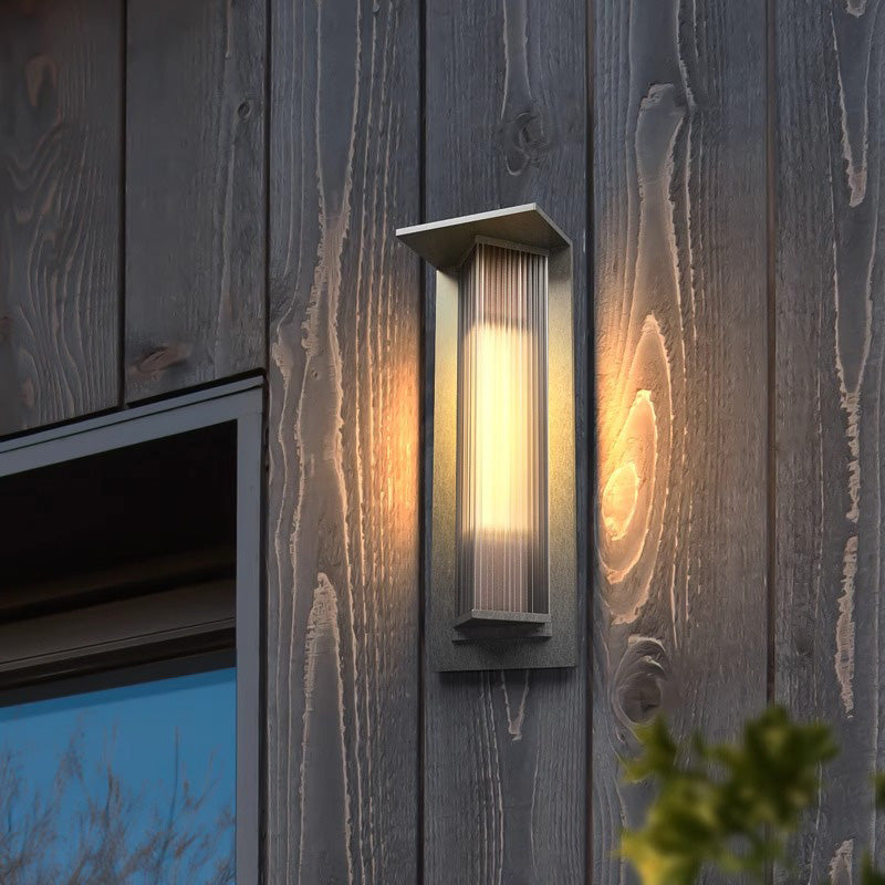 Modern Solar Stainless Steel Glass Prism Wall Sconce — Warm Light (3000K) / B / 3.7V