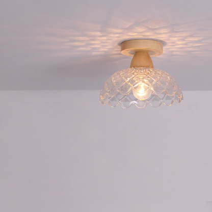 Japanese Minimalist Log Glass Ceiling Light