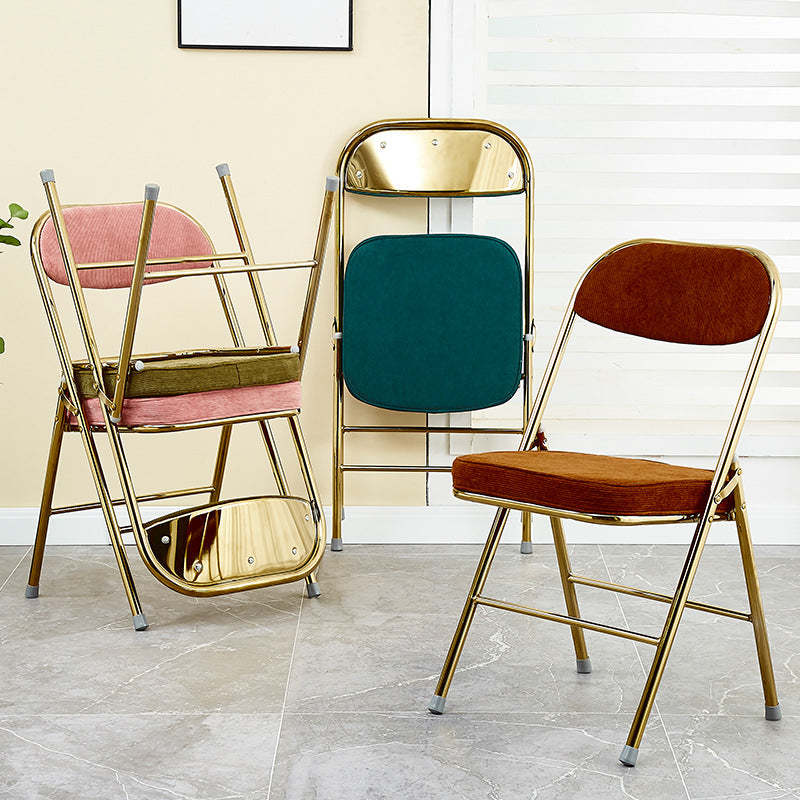 Vintage Velvet Steel Foldable Dining Chair