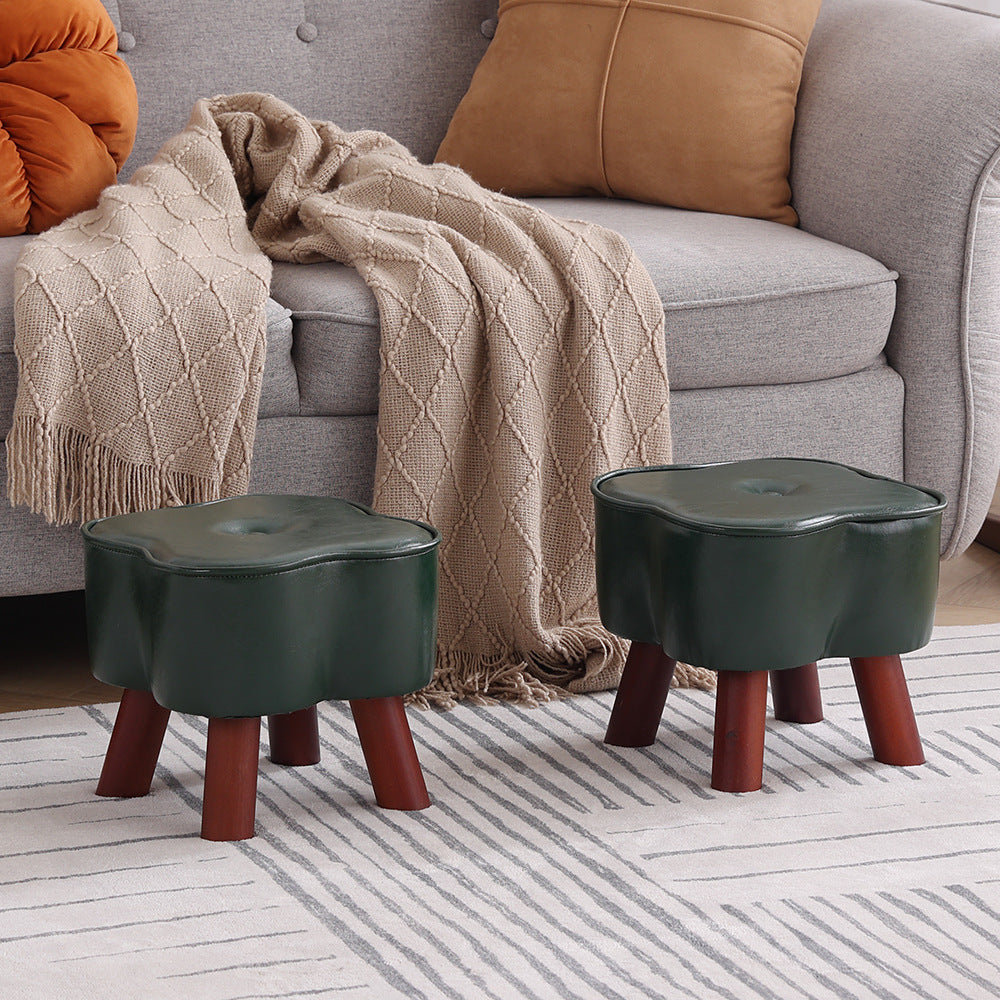 Art deco art footstool wood leather wood footstools, Lighom
