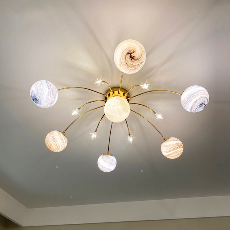 Nordic Kids Iron Glass Earth Planet 13-Light Light