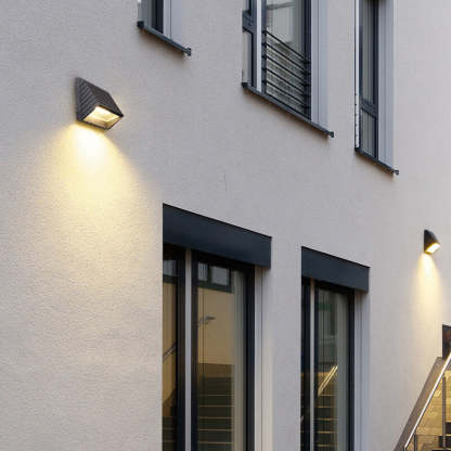 Outdoor Striped Trapezoidal LED Patio Wall Sconce