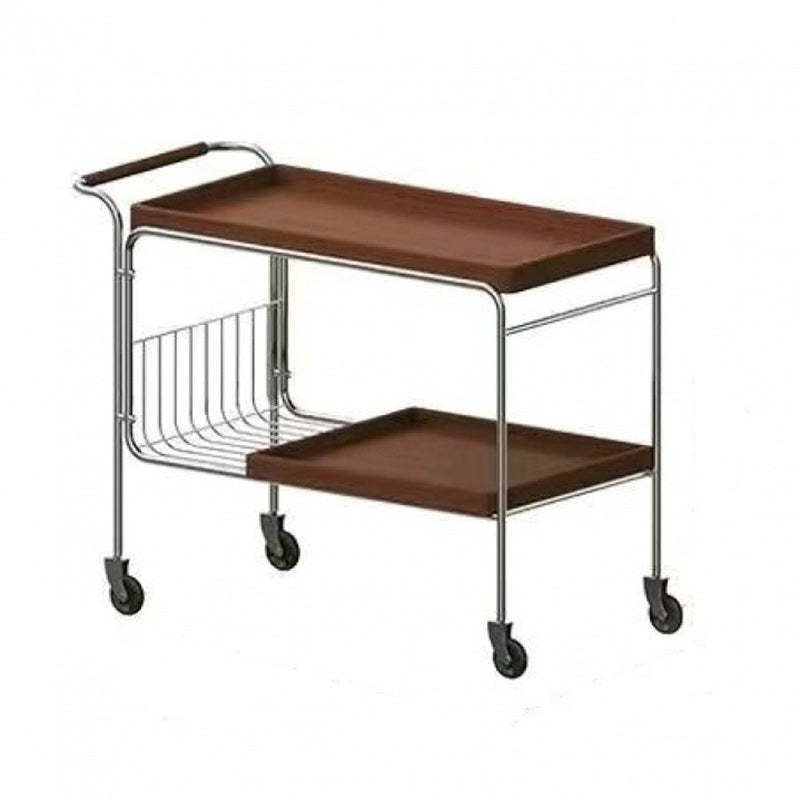 Vintage Removable Wood Metal 2-Tier End Table
