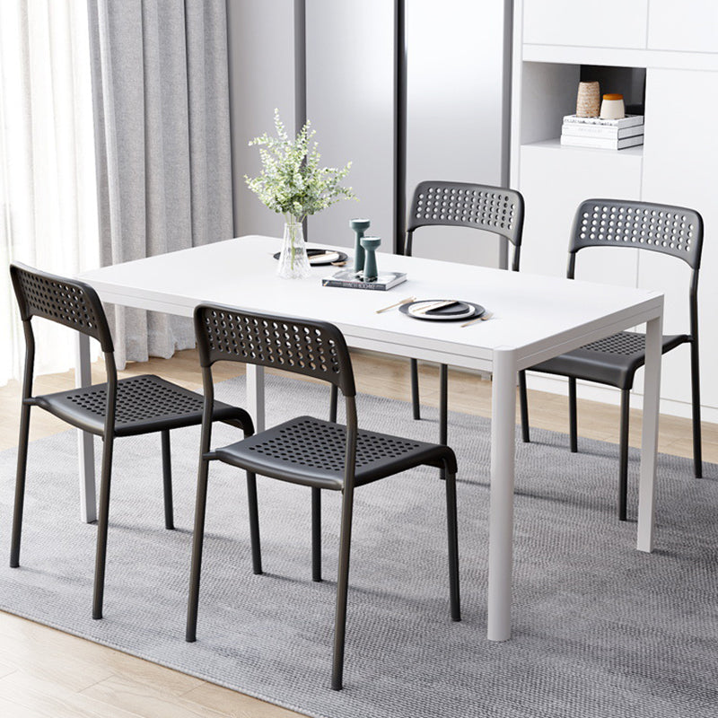 Minimalist Plastic Iron Perforated Dining Chair
