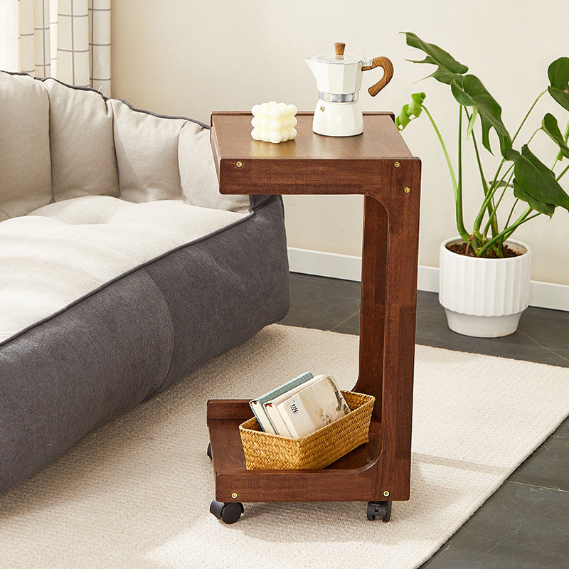 Lighom minimalist 2-tier wood end & side tables