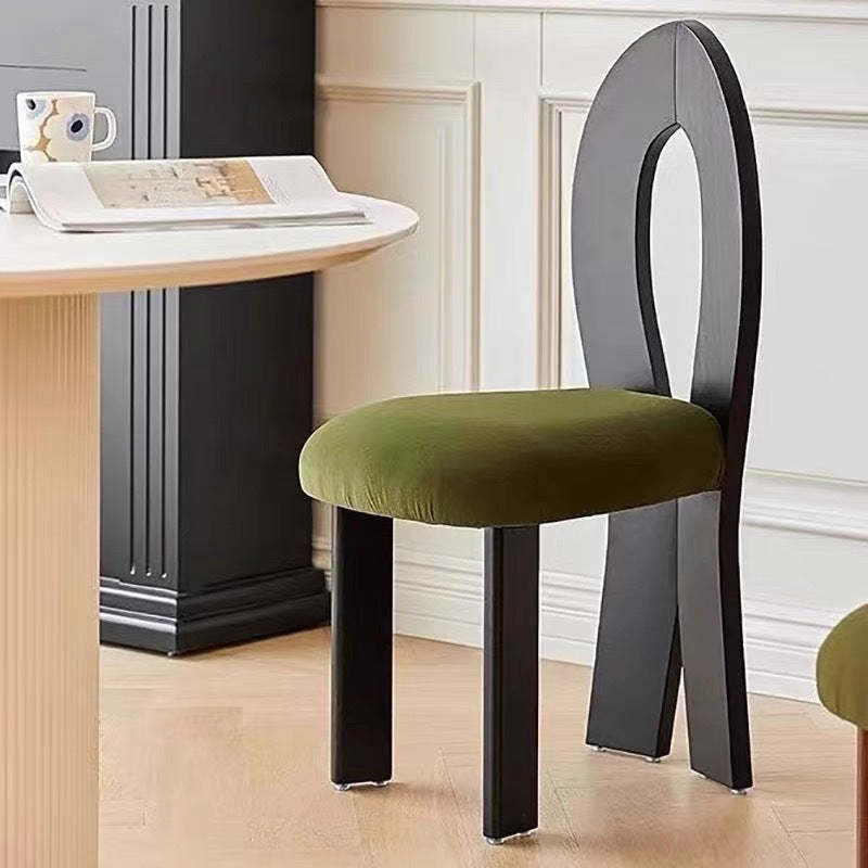 French Velvet Wood Mermaid Dining Chair