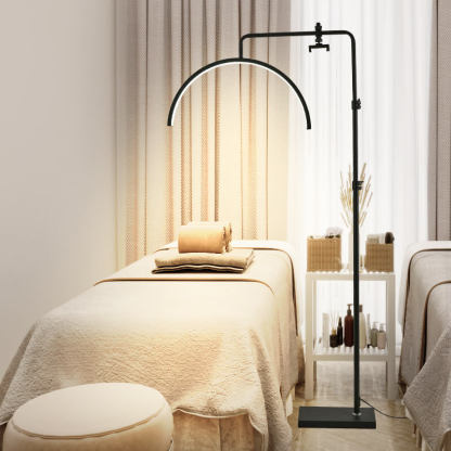 Minimalist Half-Moon Iron Retractable LED Floor Lamp