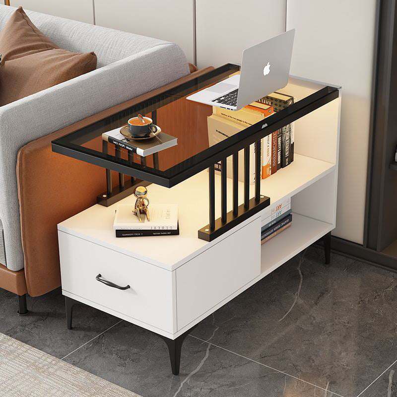 Contemporary Glass 2-Tier End Table