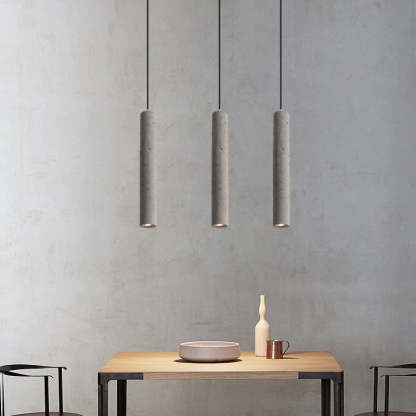 Industrial Textured Cement Cylinder Pendant Light