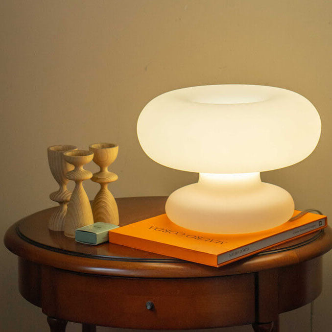 Danish Milk White Mushroom Table Lamp