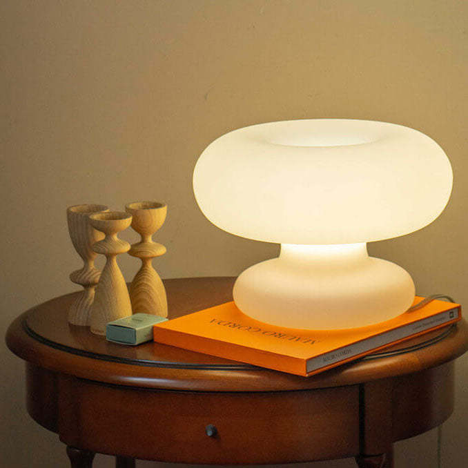 Danish Milk White Mushroom Table Lamp