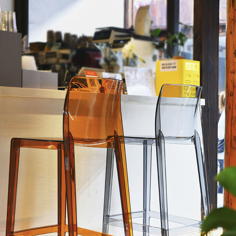 Scandinavian Square Bar Stool — Lake Blue