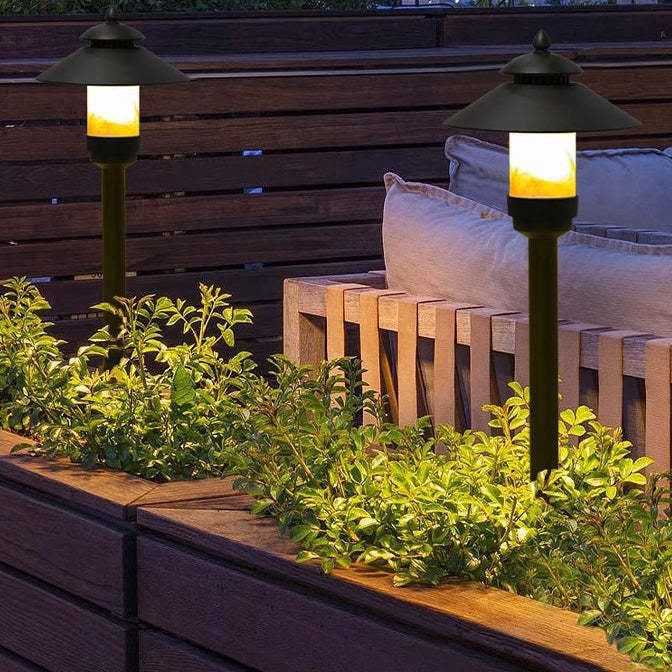 Minimalist Umbrella Aluminum Marble LED Outdoor Light