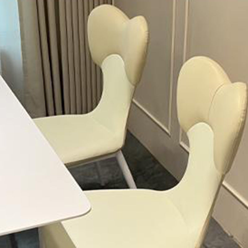 Nordic Leather Steel Bow Tie Dining Chair