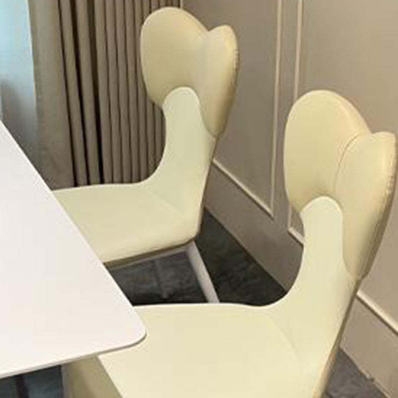 Nordic Leather Steel Bow Tie Dining Chair