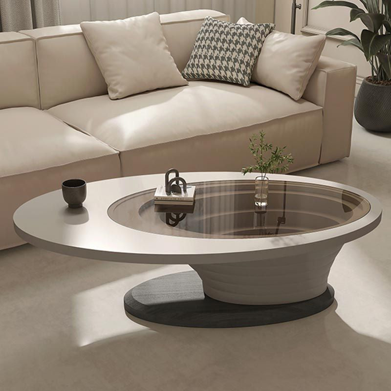 Luxury Oval Glass Coffee Table
