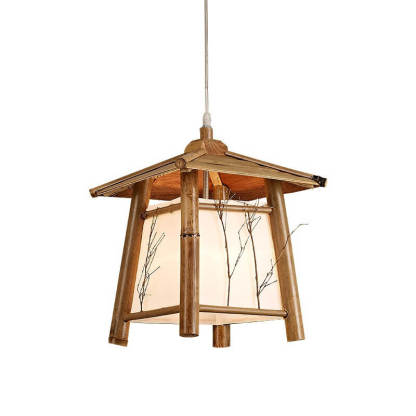 Japanese Rustic Bamboo Woven Pendant Light