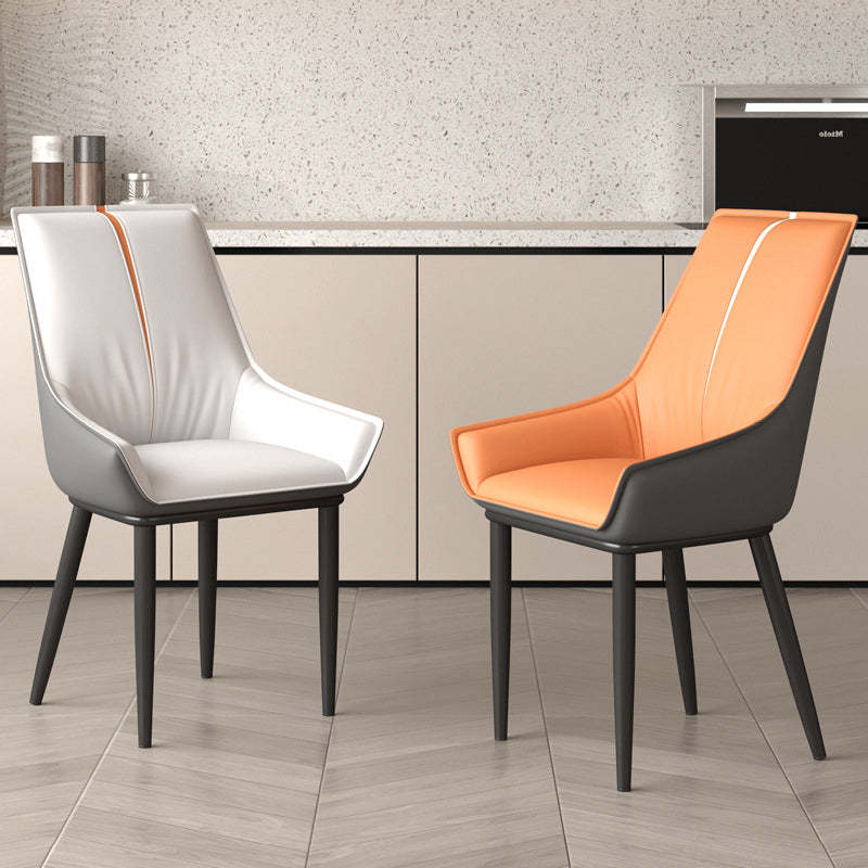 Nordic Leather Upholstered Dining Chair — Dark Gray