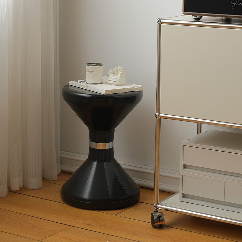 Scandinavian Hourglass Portable End Table — Black