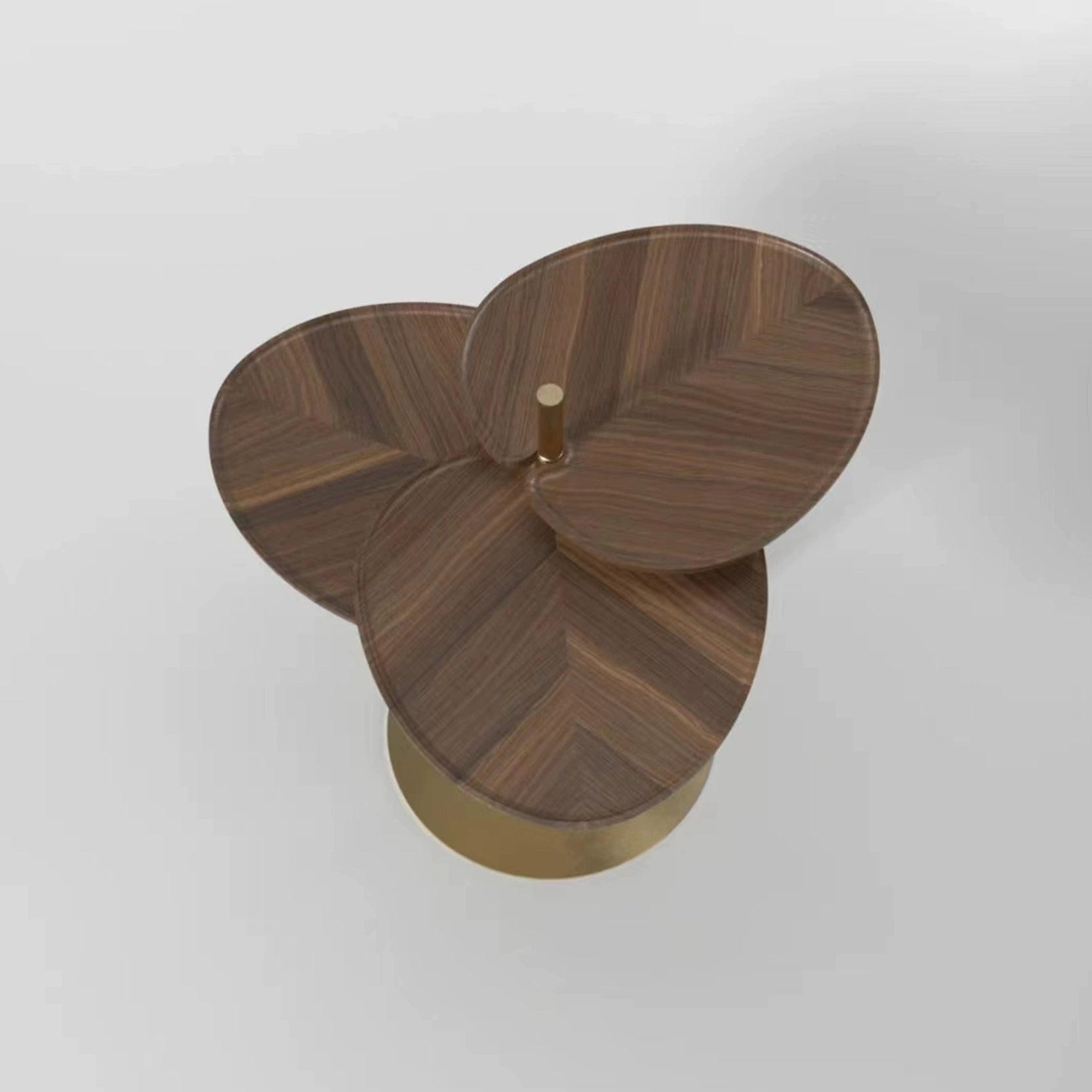 Contemporary Rotatable Wood Coffee Table 3-Tier