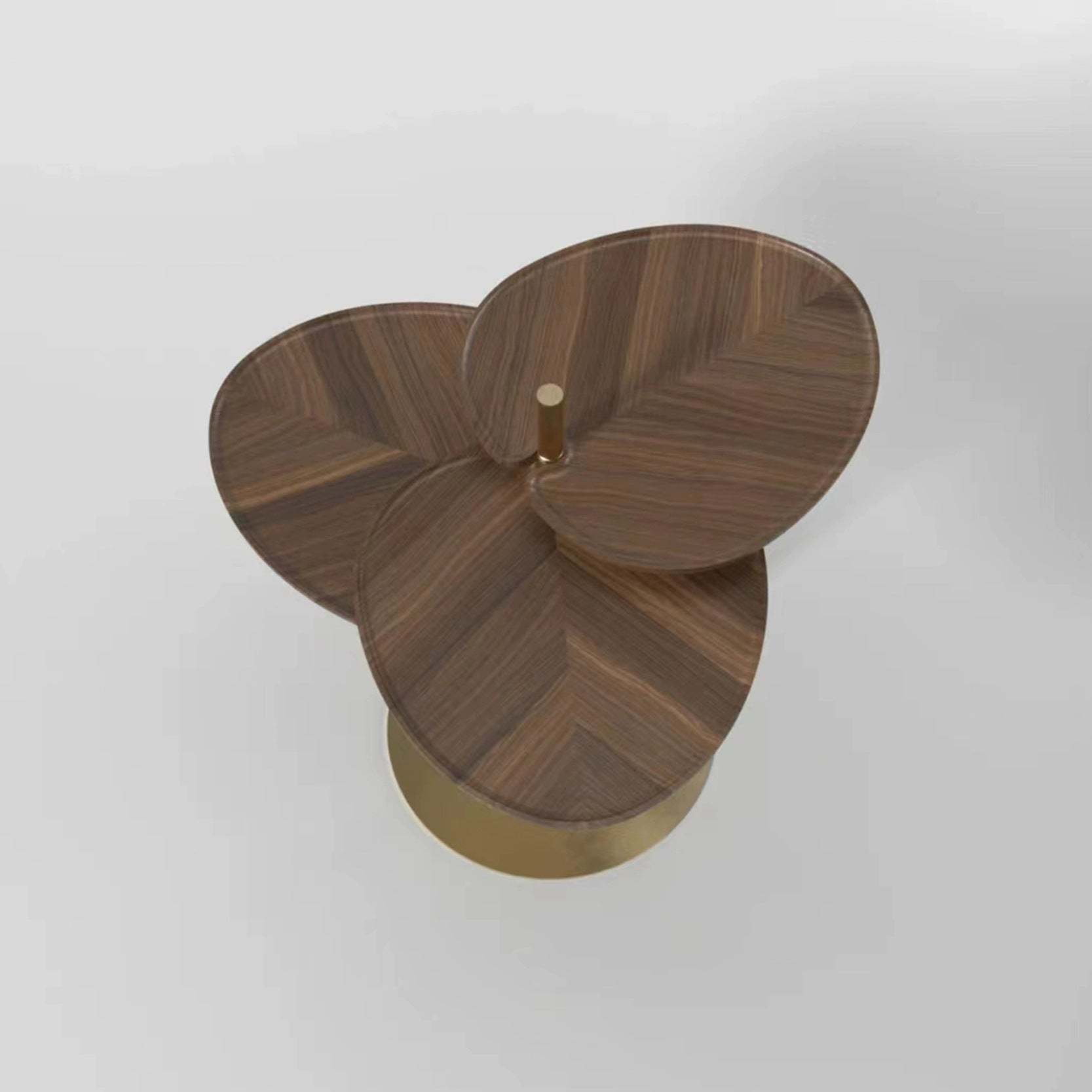 Contemporary Rotatable Wood Coffee Table 3-Tier