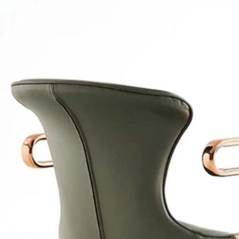 Contemporary Leather Carbon Steel Dining Chair