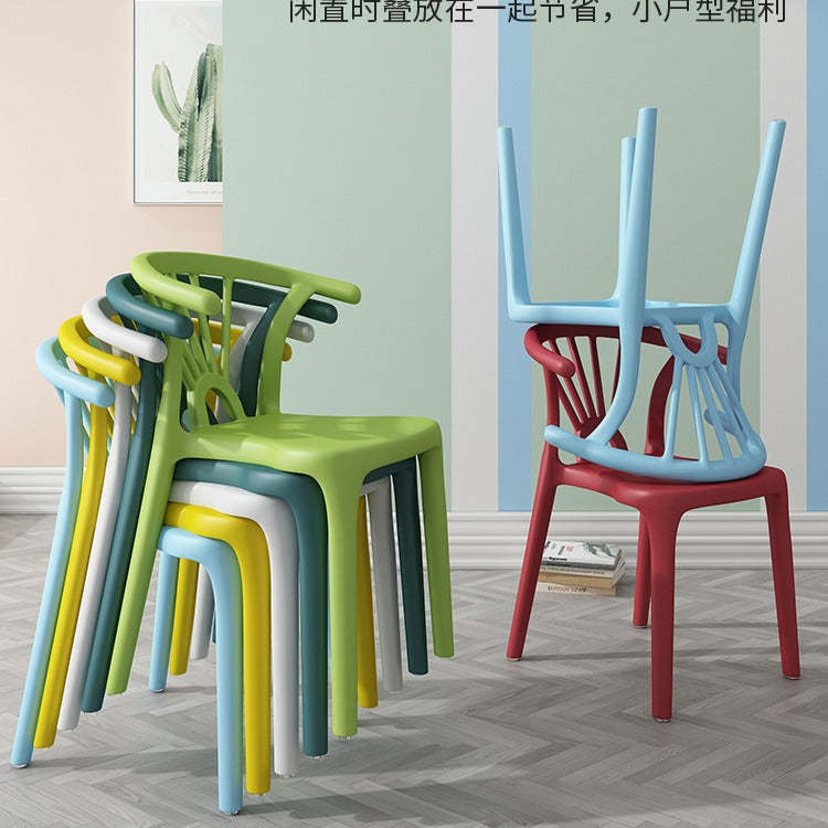 Scandinavian Arc Plastic Stackable Dining Chair