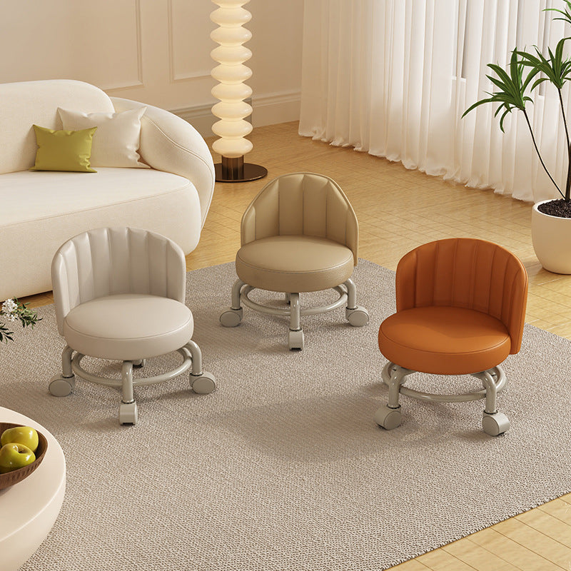 Minimalist Removable Curved Leather Iron Chair