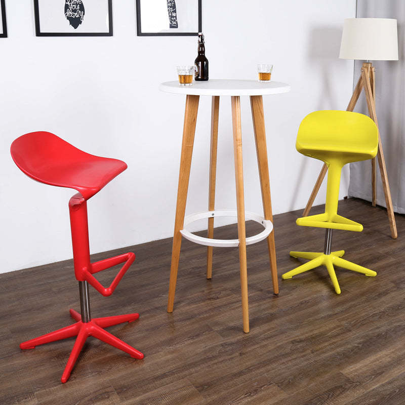 Nordic Plastic Metal Swivel Barstool — White