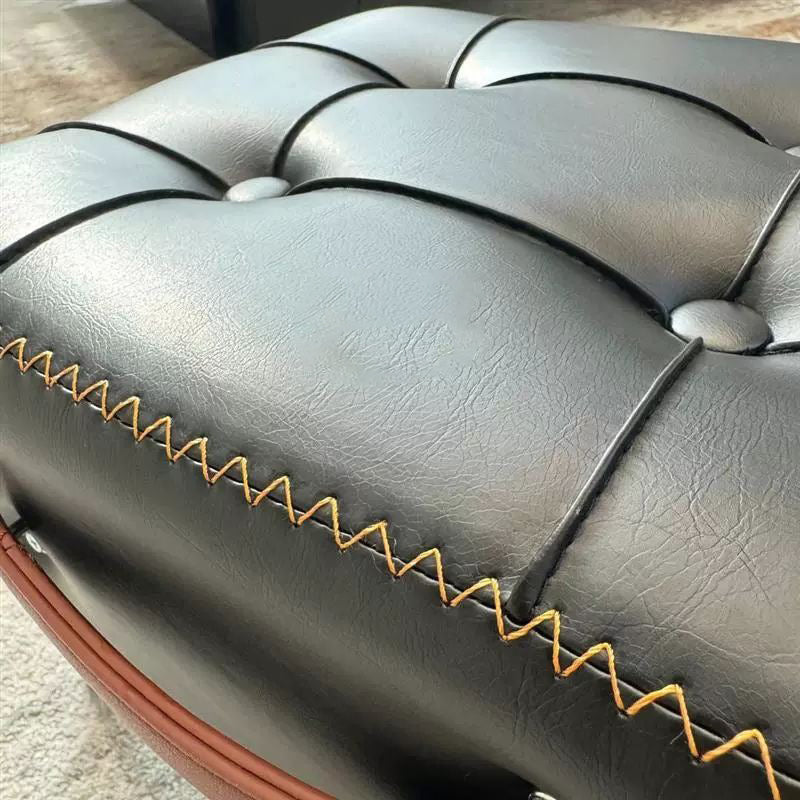 Modern Leather Upholstered Portable Footstool