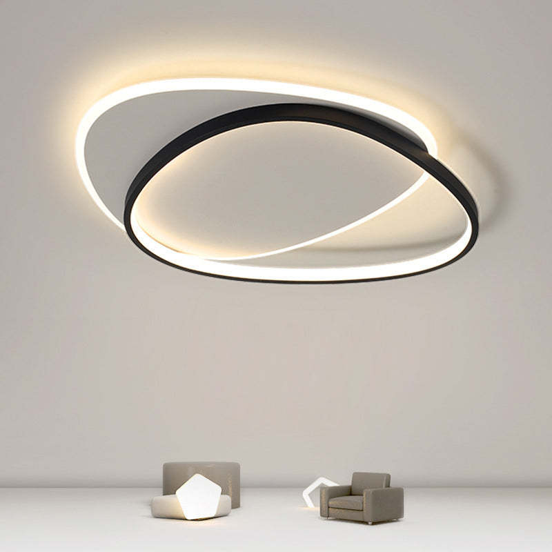 Minimalist Triangle Oval Acrylic Iron LED Flush Mount Light