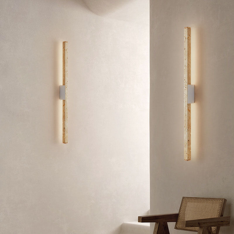 Japanese Wabi-Sabi Yellow Travertine Long Wall