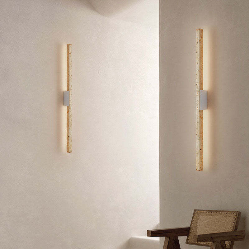 Japanese Wabi-Sabi Yellow Travertine Long Wall