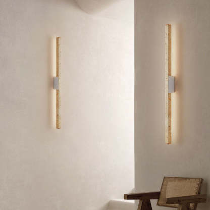 Japanese Wabi-Sabi Yellow Travertine Long Wall