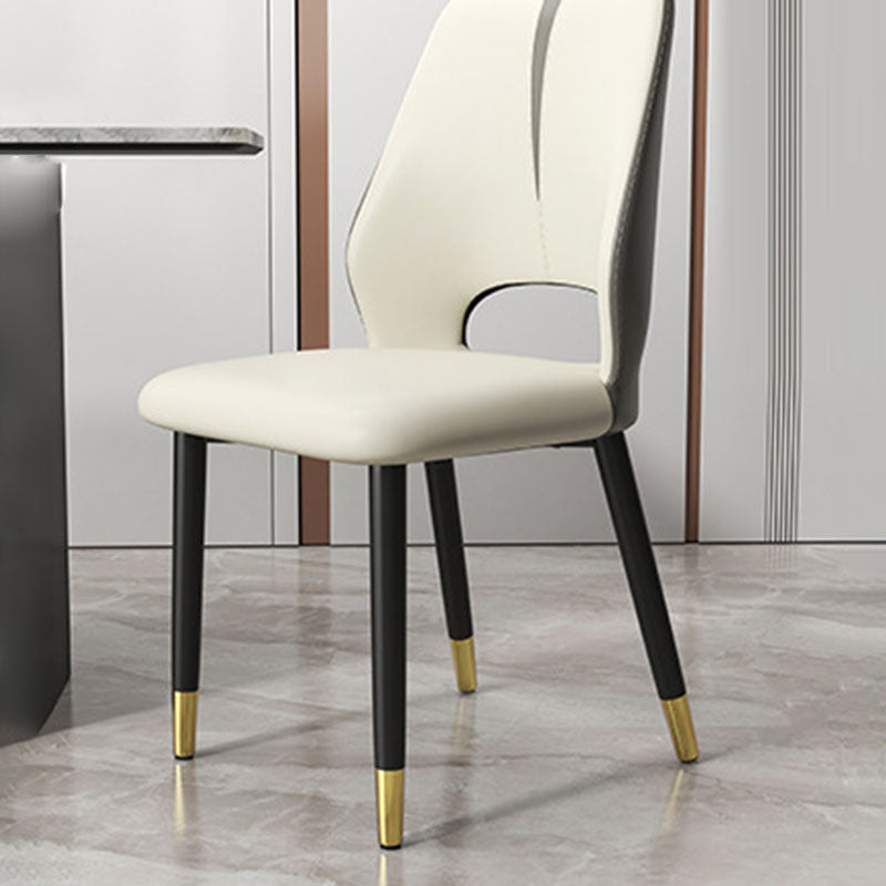 Modern Leather Steel Cushion Dining Chair