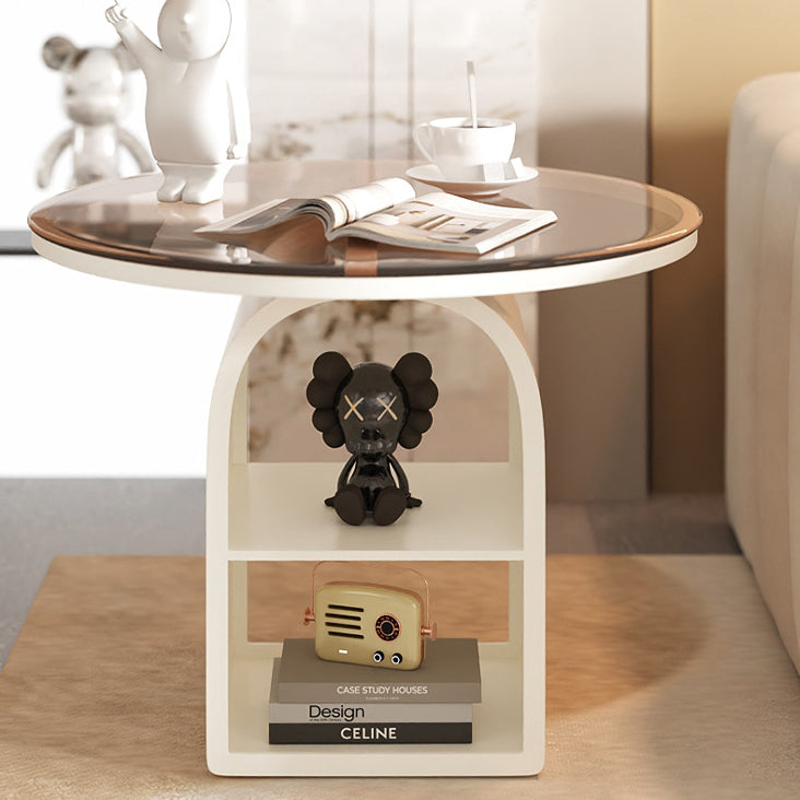 Minimalist Glass Iron 3-Tier Coffee Table