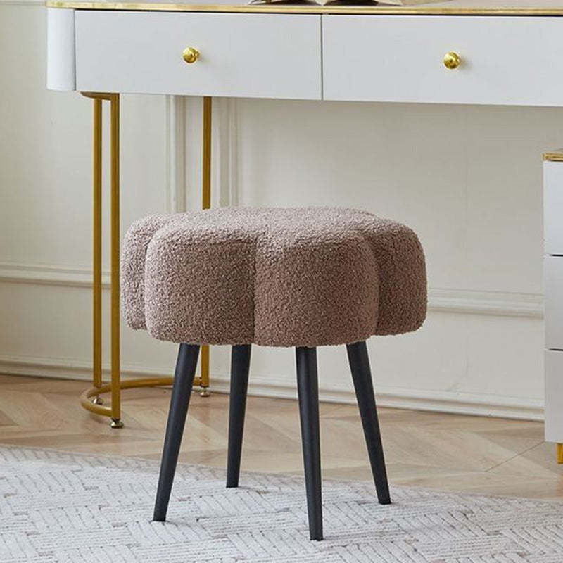 Minimalist Cloud Lambswool Steel Vanity Stool