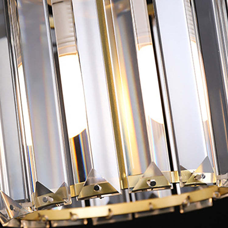 Contemporary Radiant Prismatic Crystal Pendant Light