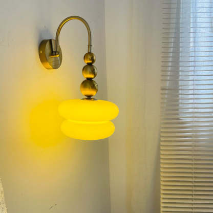 Macaron Cream Gourd Glass Wall Sconce
