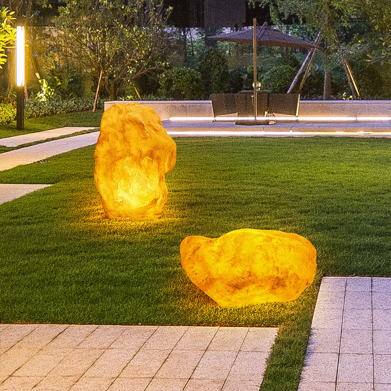 Contemporary Resin Faux Mountain LED Landscape Light