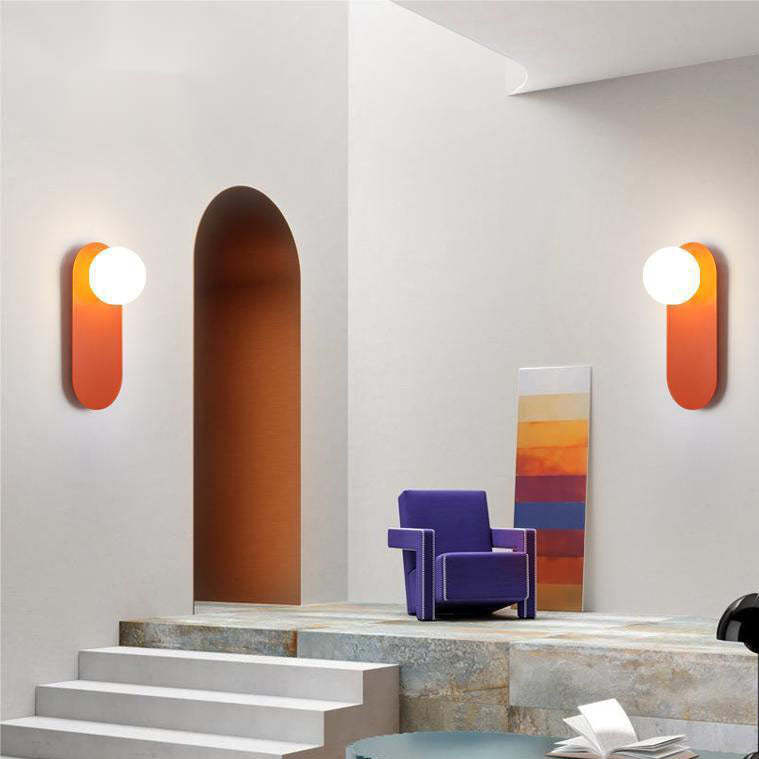 Nordic Minimalist Glass Orange Ring Sconce
